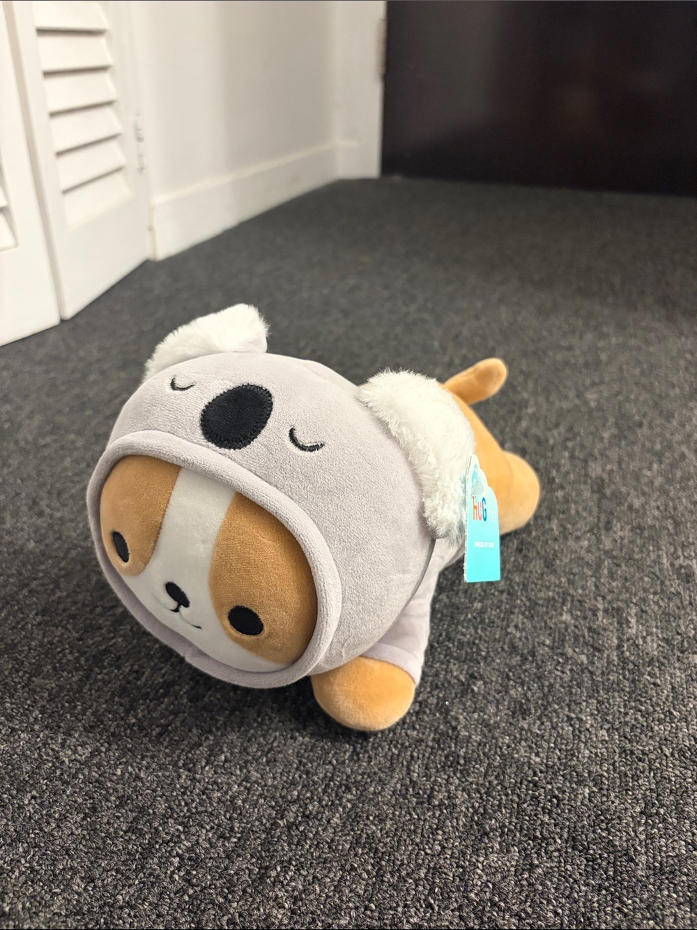 Gray Koala Hood Plush Dog Stuffed Animal - Kids Cute Cozy Toy